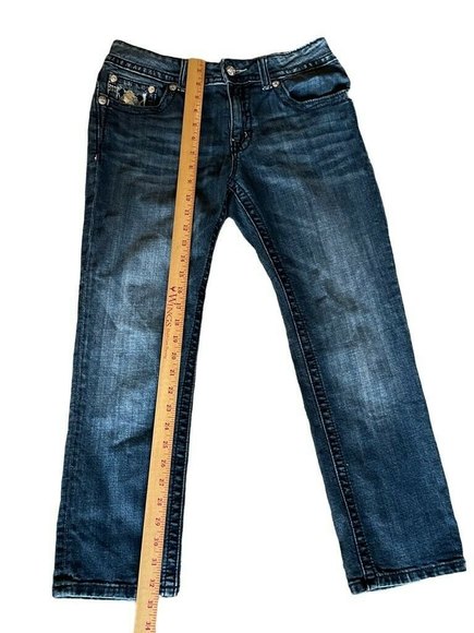 Miss Me Capri SZ 28 Embellished Bling Womens Cropped Blue Denim Jeans - Picture 3 of 12